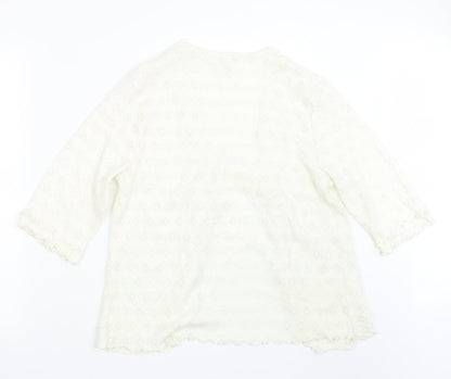 Slenderella Womens Ivory  Knit Cardigan Jumper Size M