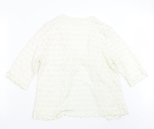 Slenderella Womens Ivory  Knit Cardigan Jumper Size M