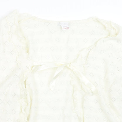 Slenderella Womens Ivory  Knit Cardigan Jumper Size M
