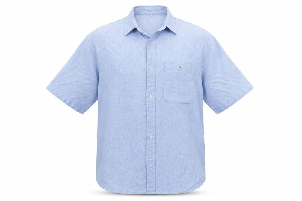 Mens UK Size S Casual Club Blue  Button-Up Short Sleeve Casual Shirt