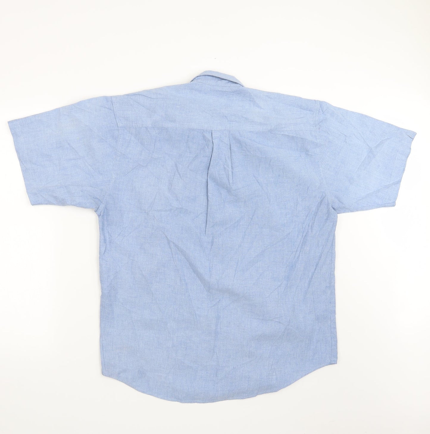 Mens UK Size S Casual Club Blue  Button-Up Short Sleeve Casual Shirt