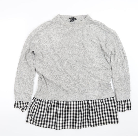 Womens UK Size S New Look Grey Pullover Jumper