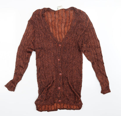 Womens UK Size S NEXT Orange Cardigan Jumper