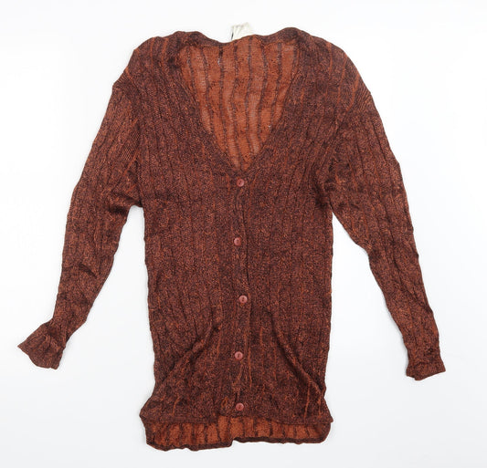 Womens UK Size S NEXT Orange Cardigan Jumper