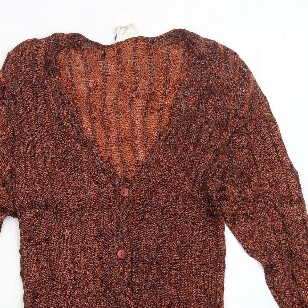Womens UK Size S NEXT Orange Cardigan Jumper