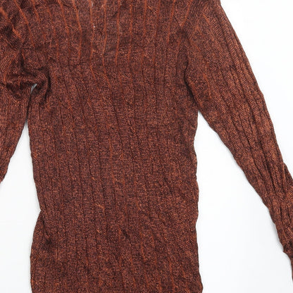 Womens UK Size S NEXT Orange Cardigan Jumper