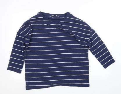 TU Womens Blue Striped Knit Pullover Jumper Size 14