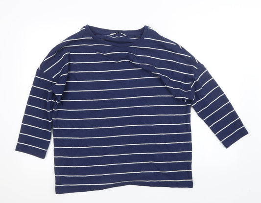 TU Womens Blue Striped Knit Pullover Jumper Size 14