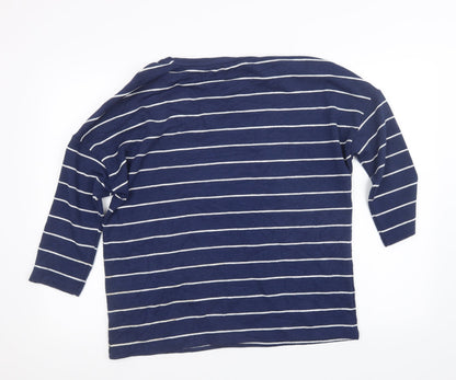 TU Womens Blue Striped Knit Pullover Jumper Size 14