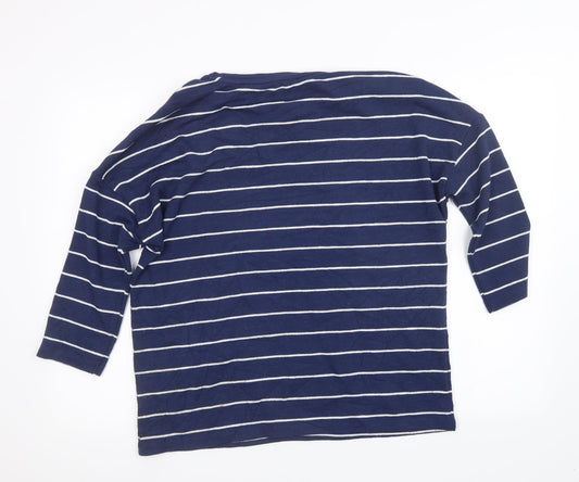 TU Womens Blue Striped Knit Pullover Jumper Size 14
