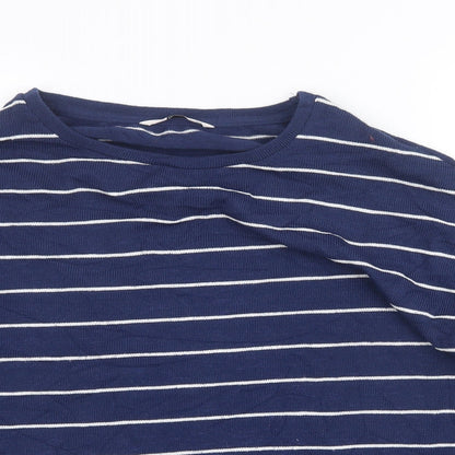 TU Womens Blue Striped Knit Pullover Jumper Size 14