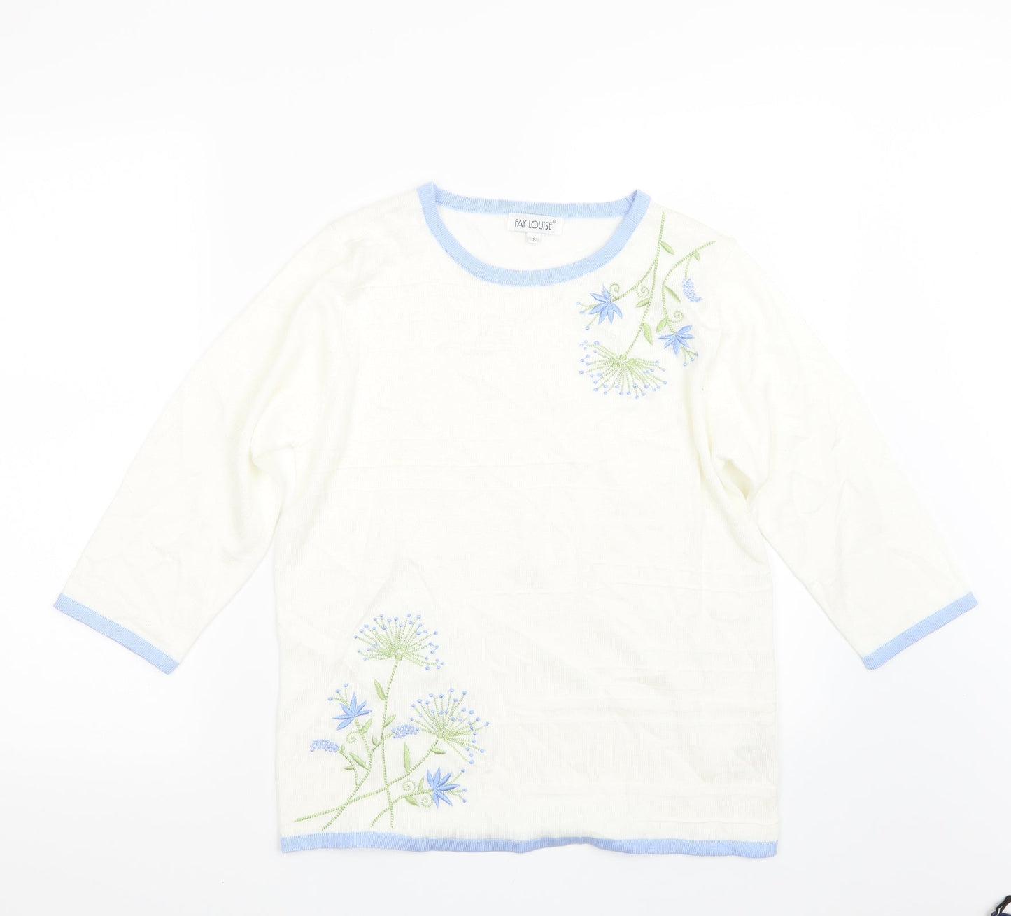 Womens UK Size S Fay Louise White Pullover Jumper