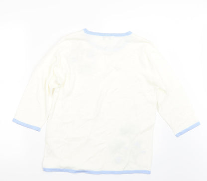 Womens UK Size S Fay Louise White Pullover Jumper