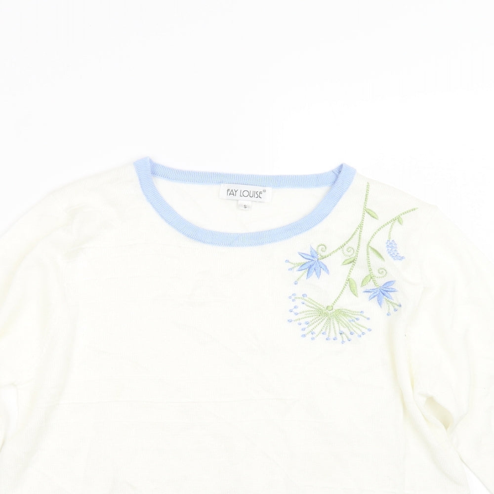 Womens UK Size S Fay Louise White Pullover Jumper