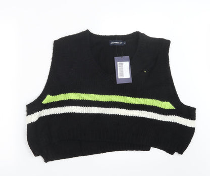 Apparel XTT Womens Black  Knit Pullover Jumper Size L