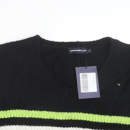 Apparel XTT Womens Black  Knit Pullover Jumper Size L