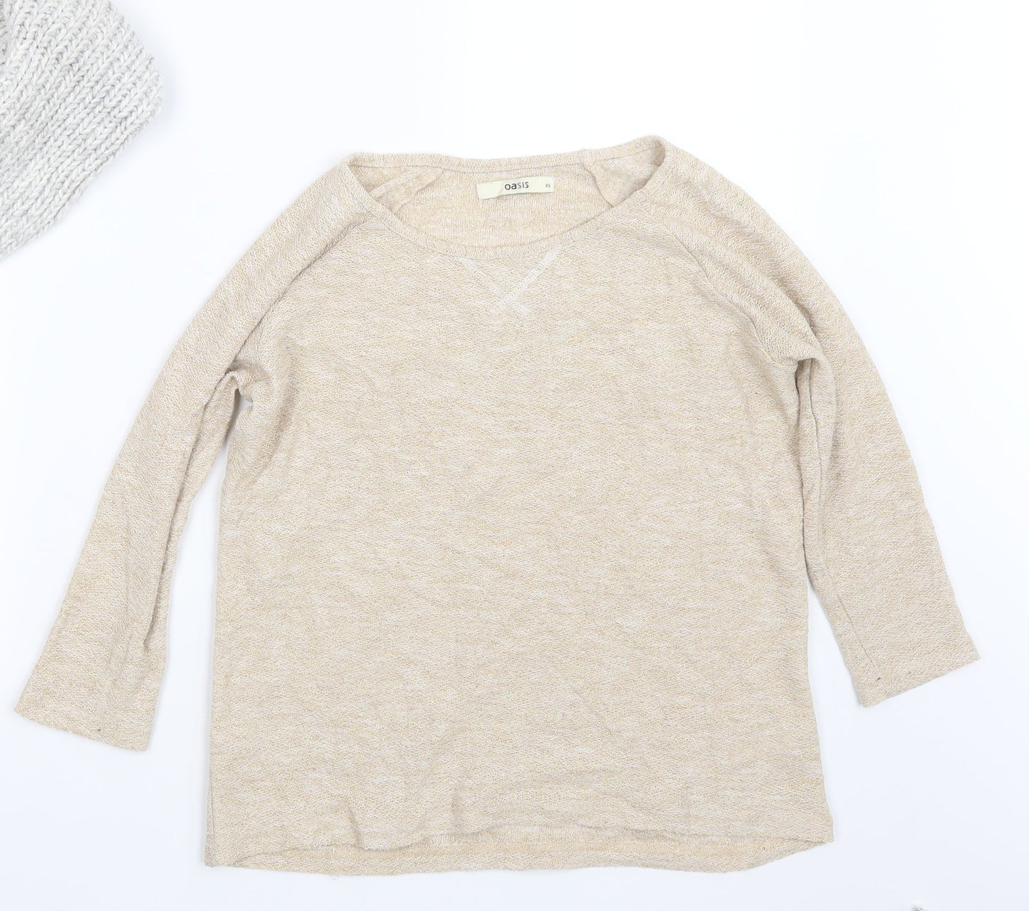 Womens UK Size XS Oasis Beige Pullover Jumper