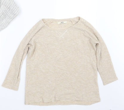 Womens UK Size XS Oasis Beige Pullover Jumper