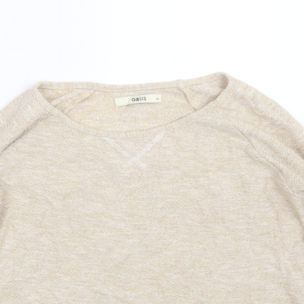 Womens UK Size XS Oasis Beige Pullover Jumper