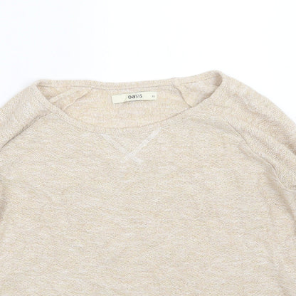Womens UK Size XS Oasis Beige Pullover Jumper