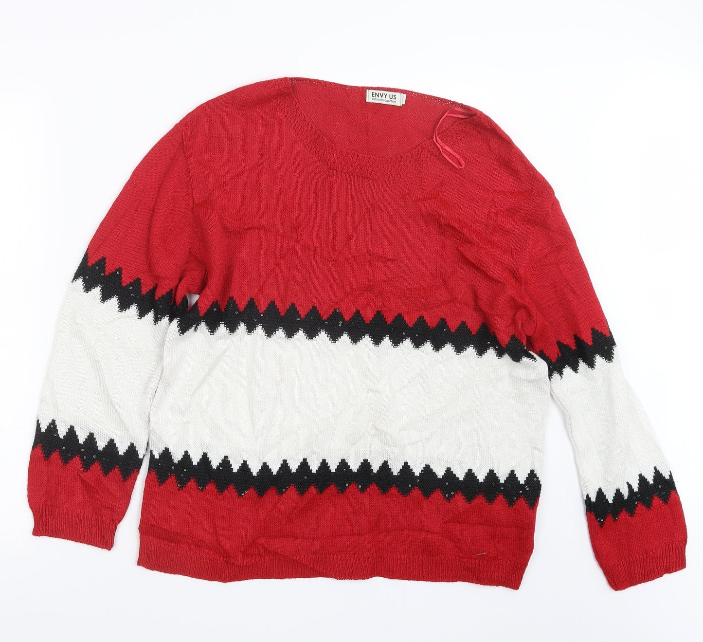 Womens UK Size XL Envy Us Red Pullover Jumper