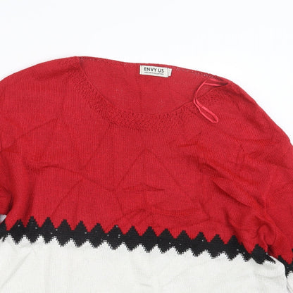Womens UK Size XL Envy Us Red Pullover Jumper