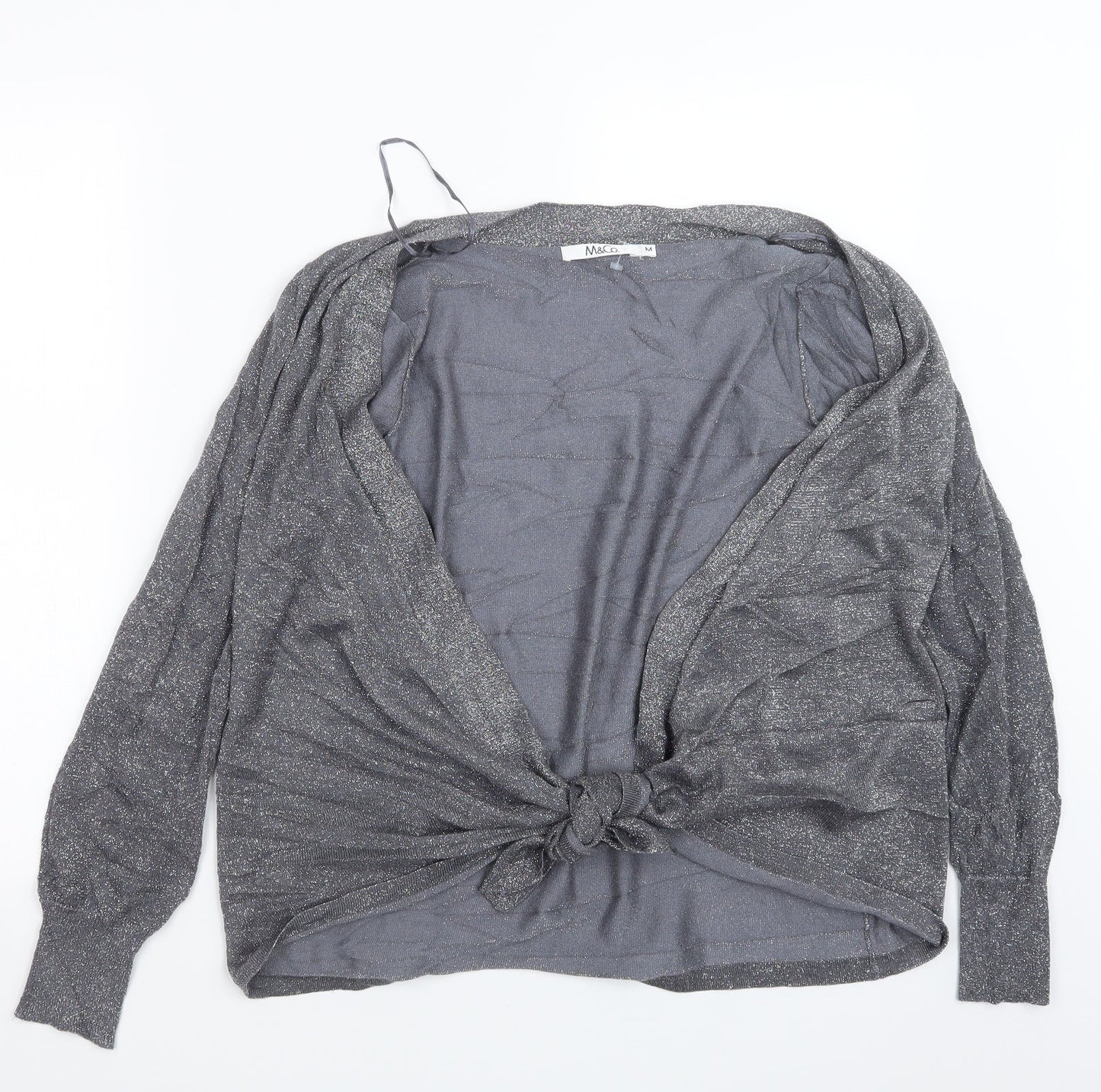 Womens UK Size M M&Co Silver Cardigan Jumper