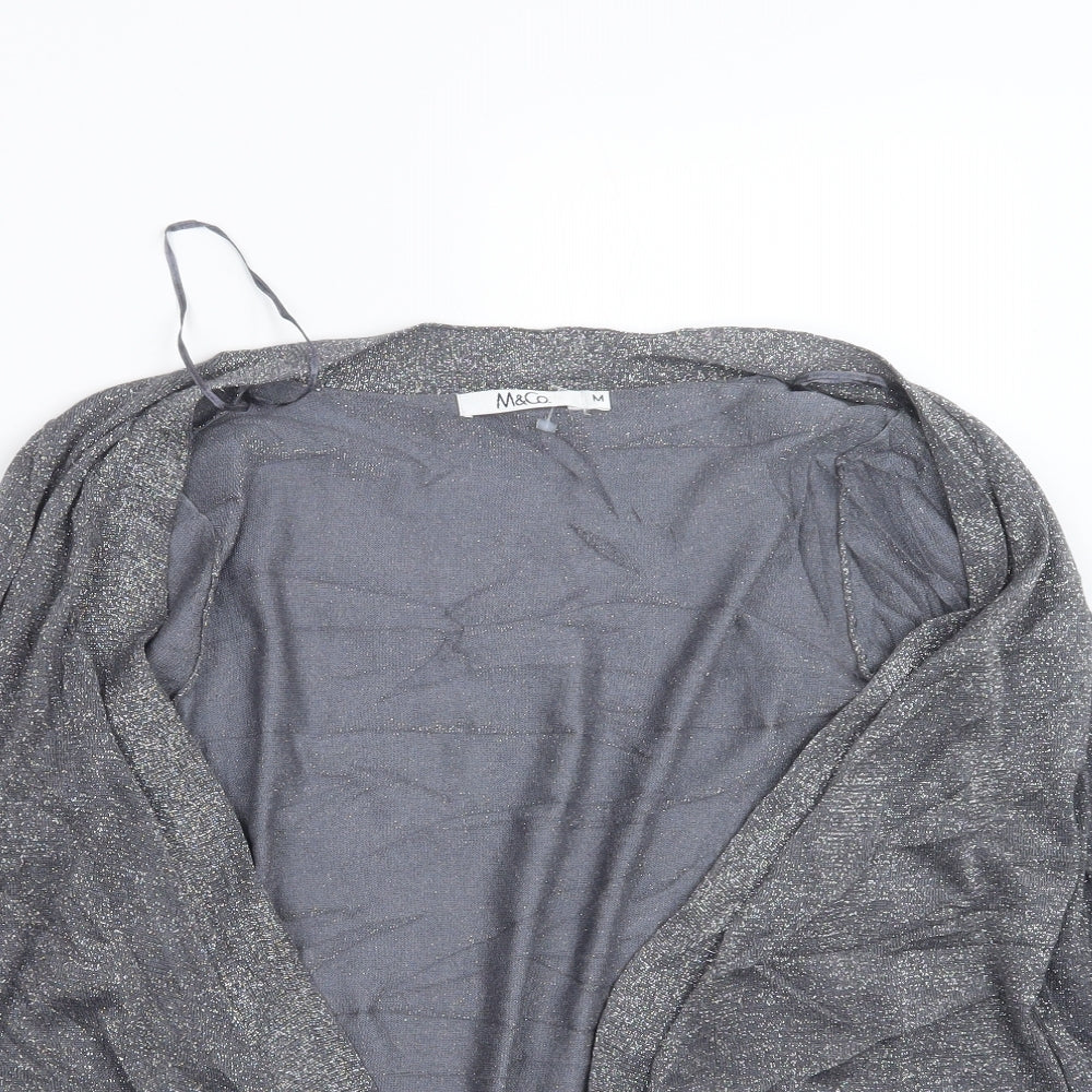 Womens UK Size M M&Co Silver Cardigan Jumper