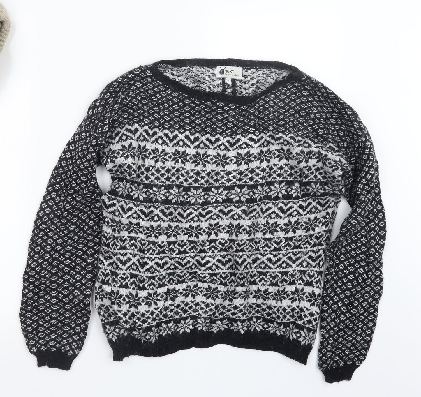 Womens UK Size 12 NEXT Black Pullover Jumper