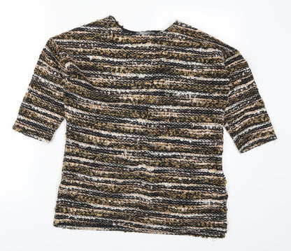 Nutmeg Womens Brown Striped Knit Pullover Jumper Size 8