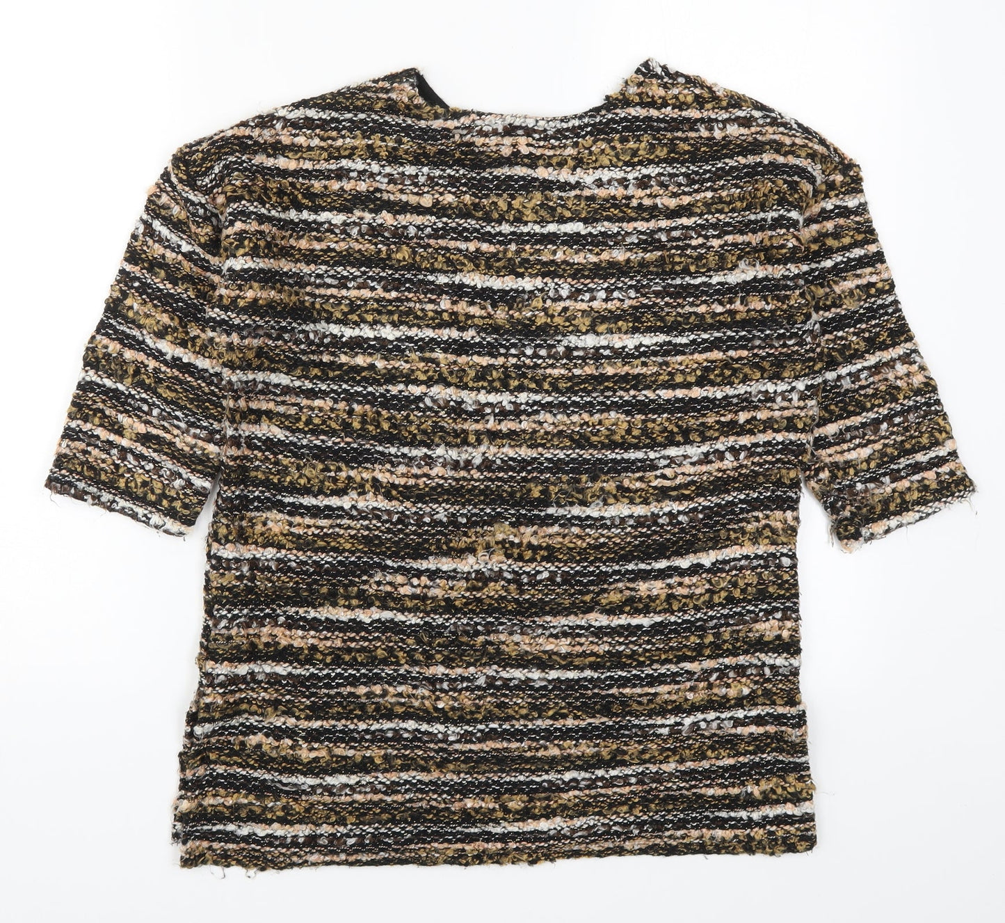 Nutmeg Womens Brown Striped Knit Pullover Jumper Size 8