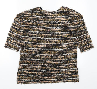 Nutmeg Womens Brown Striped Knit Pullover Jumper Size 8