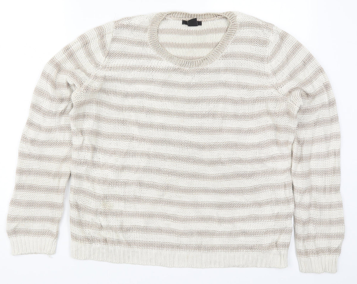 Womens UK Size M H&M Beige Pullover Jumper