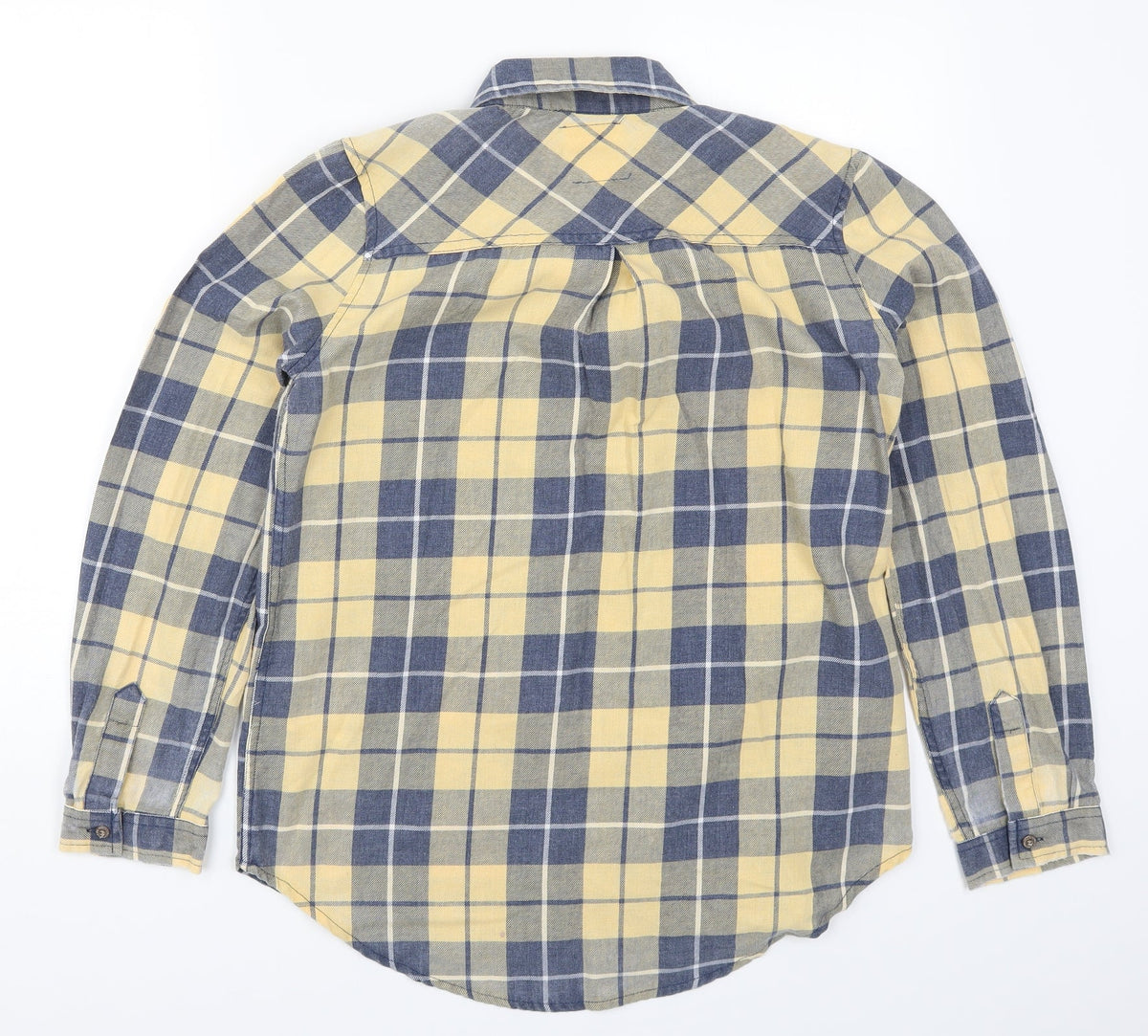 C&C Womens Yellow Check  Basic Button-Up Size M