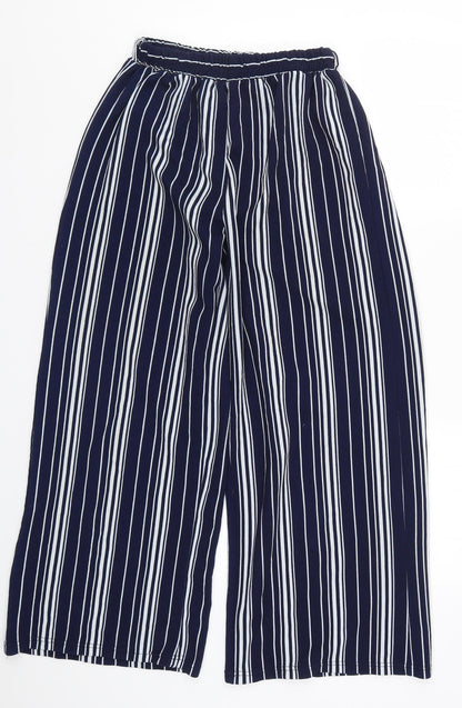 Passport Womens Blue Striped  Trousers  Size M L26 in