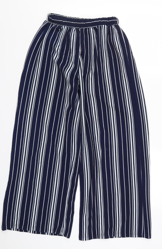 Passport Womens Blue Striped  Trousers  Size M L26 in