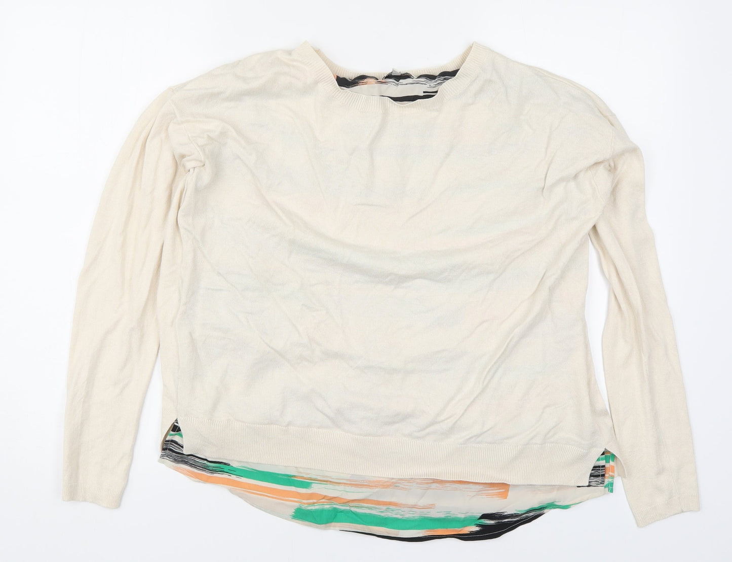 Womens UK Size 14 Papaya Beige Pullover Jumper