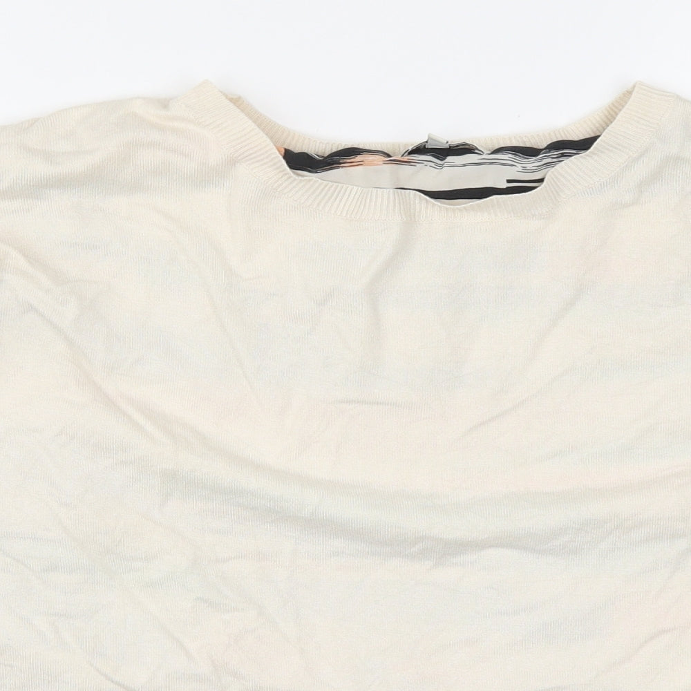 Womens UK Size 14 Papaya Beige Pullover Jumper