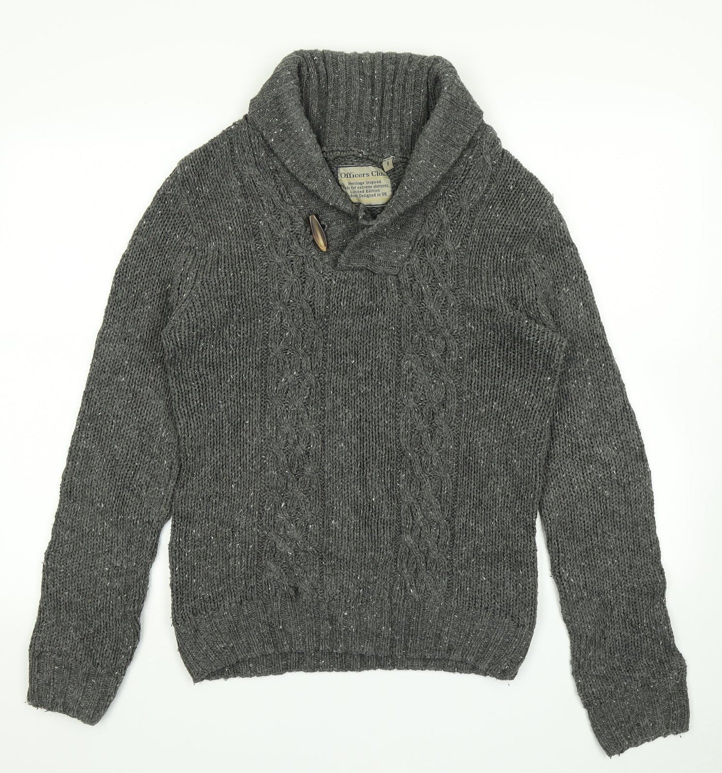 Officers Club Mens Grey  Knit Pullover Jumper Size S