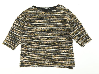 Nutmeg Womens Brown Striped  Pullover Jumper Size 12