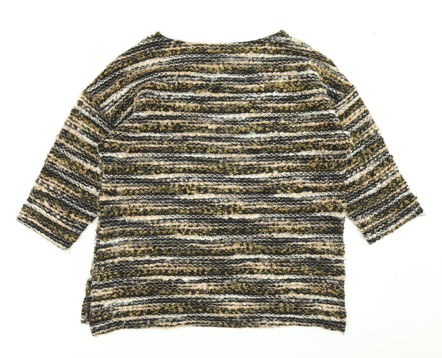 Nutmeg Womens Brown Striped  Pullover Jumper Size 12