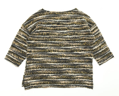 Nutmeg Womens Brown Striped  Pullover Jumper Size 12