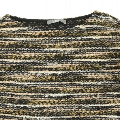 Nutmeg Womens Brown Striped  Pullover Jumper Size 12