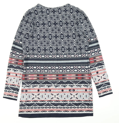 Alexara Womens Blue Batik Knit A-Line  Size 14