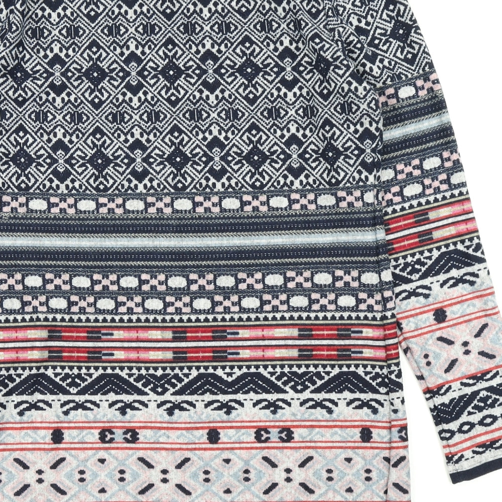 Alexara Womens Blue Batik Knit A-Line  Size 14