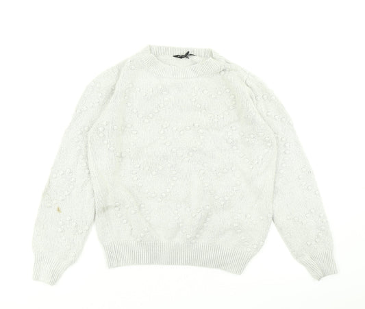 Dorothy Perkins Womens Grey  Knit Pullover Jumper Size 12