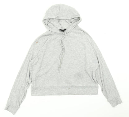 New Look Womens Grey   Pullover Hoodie Size M  - Cropped