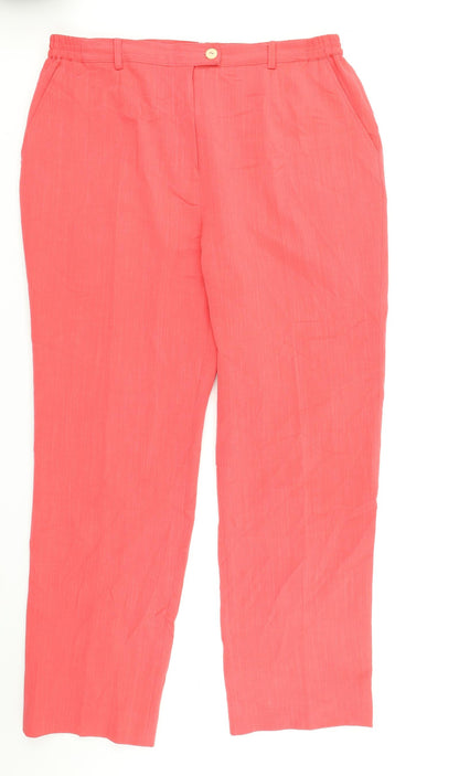 Womens UK Size 20 Oscar B Regular Fit  Pink Trousers