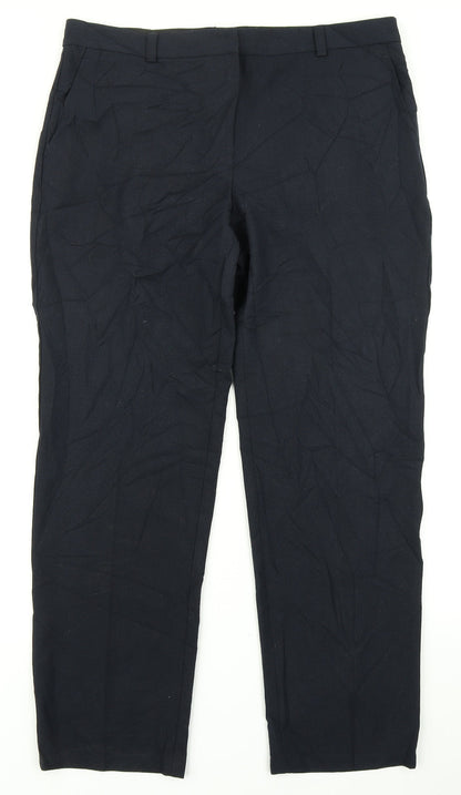 Womens UK Size 14 M&S Collection Regular Fit Dress Pants Blue Trousers