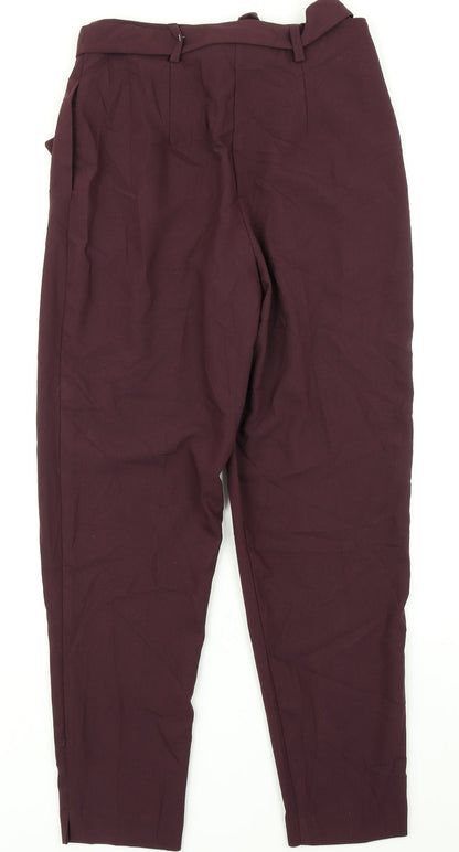 Womens UK Size 8 New Look Regular Fit Dress Pants Purple Trousers